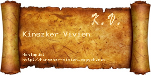 Kinszker Vivien névjegykártya